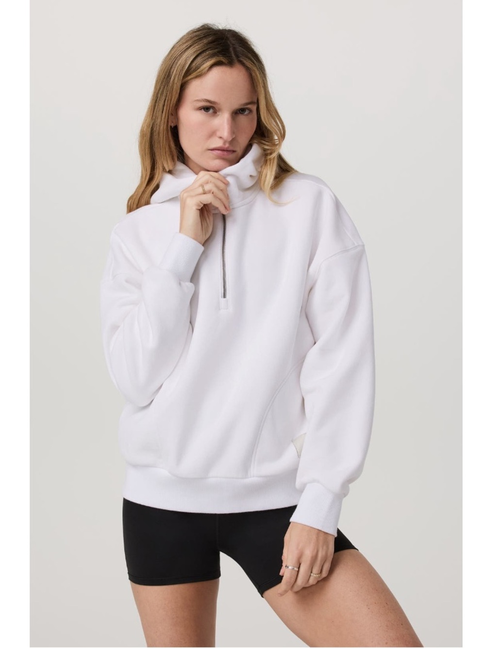 Vuori Restore  White Half-Zip Pullover Hoodie Women’s Size Large NWT